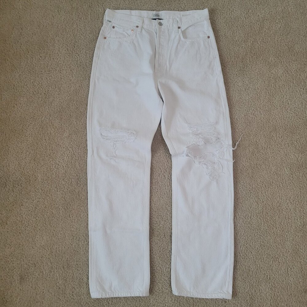 Citizens of Humanity Premium Vintage EVA White Stovepipe Distressed Jeans Size29